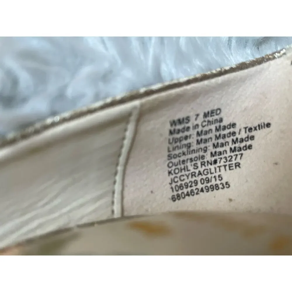 Juicy Couture Women's‎ Glitter Heels Size 7 Champagne Gold
